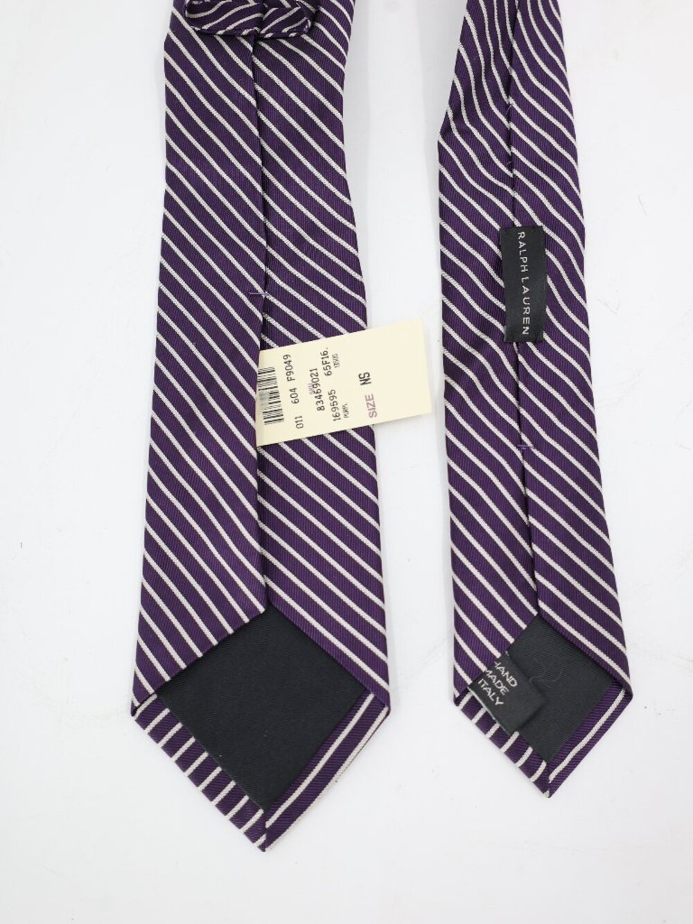 NWT Ralph Lauren black label Tie Mens w3 L57 Silk Handmade In Italy Striped